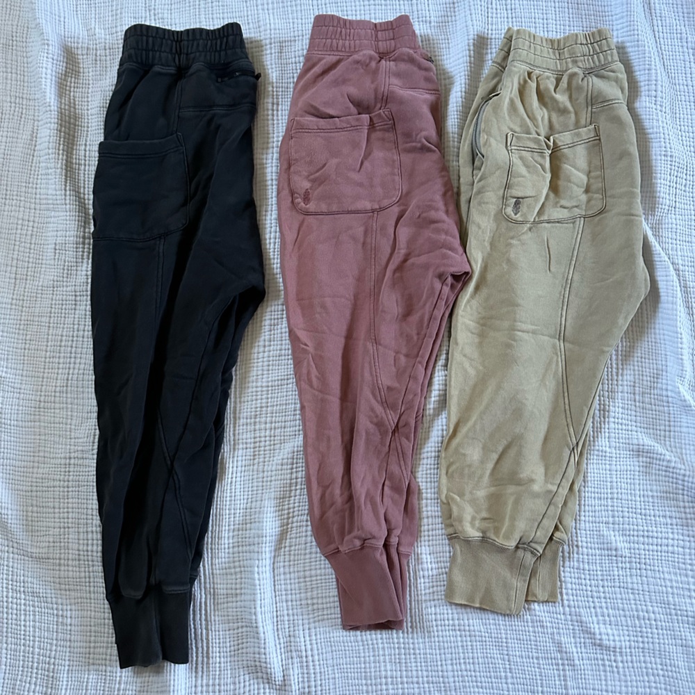 FP Movement by Free People Joggers - Tan, Mauve, and Black